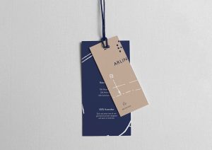 Arlington identity swing tag fashion identity design